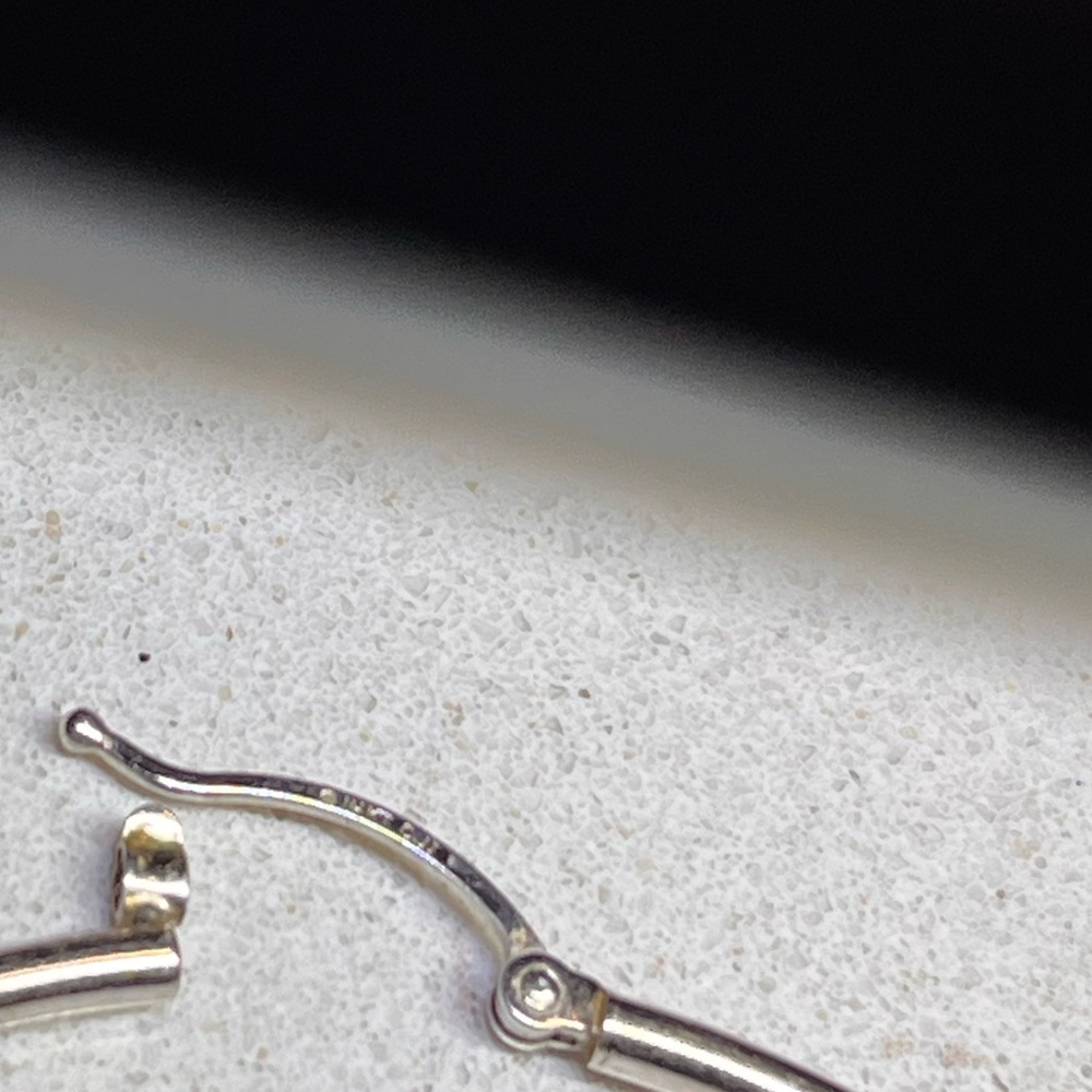 PRE-LOVED AUTHENTIC 14K WHITE GOLD HOOP EARRINGS - Picture 5 of 17